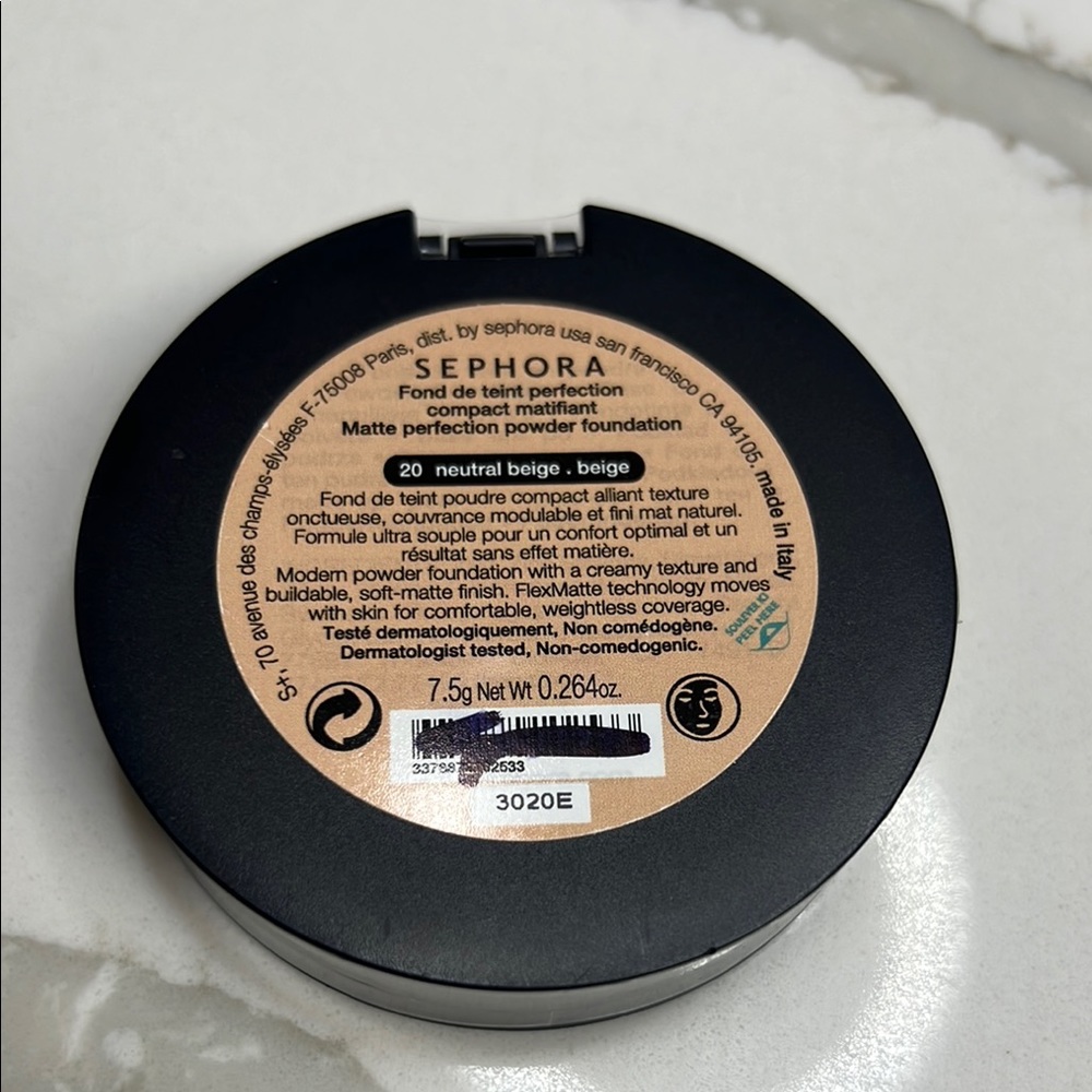 Sephora Compact Powder Foundation - 20 Neutral Beige